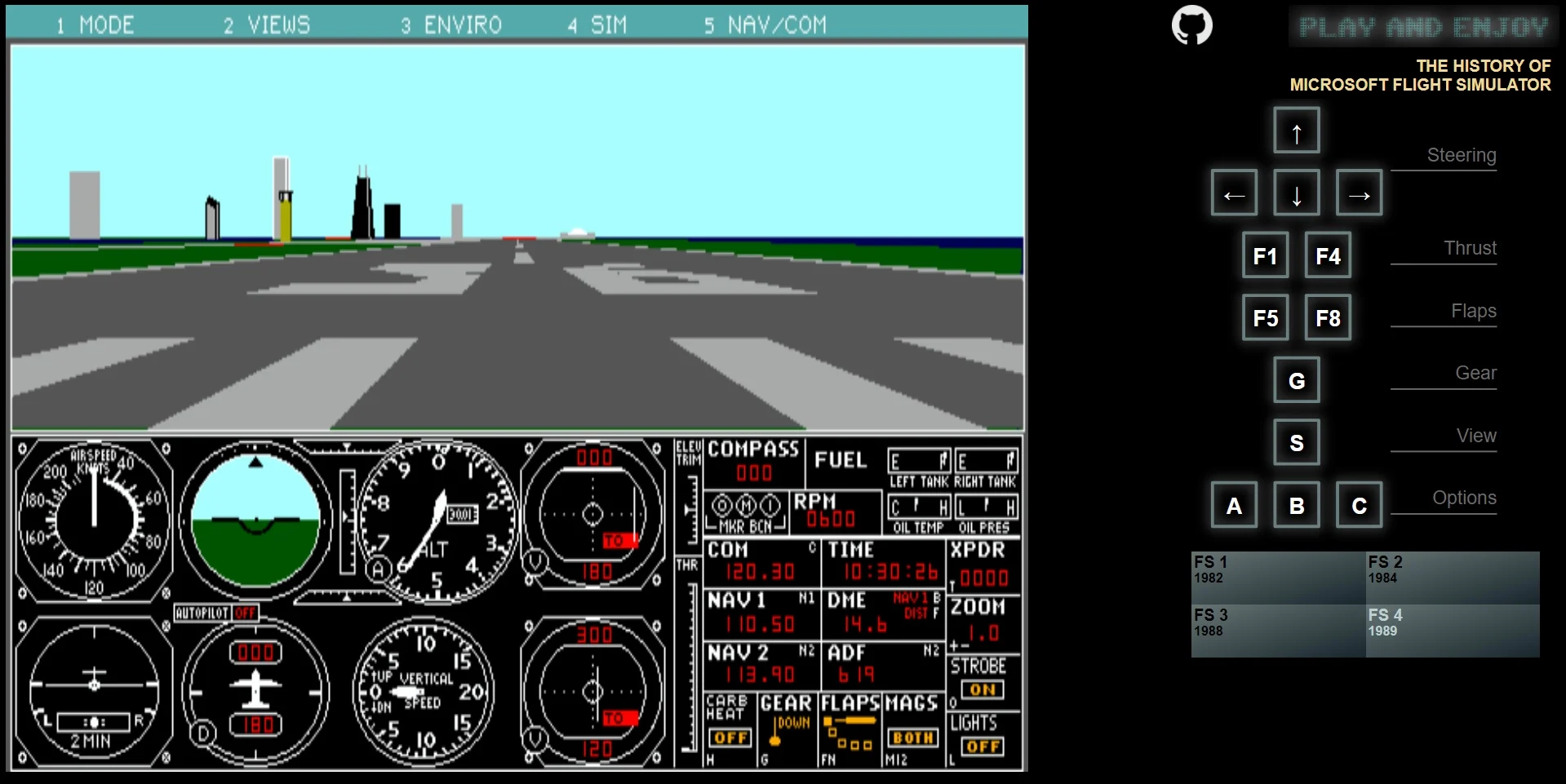  Microsoft Flight Simulator 1982 Tarayıcı İle Oynanabilir Hale Geldi !